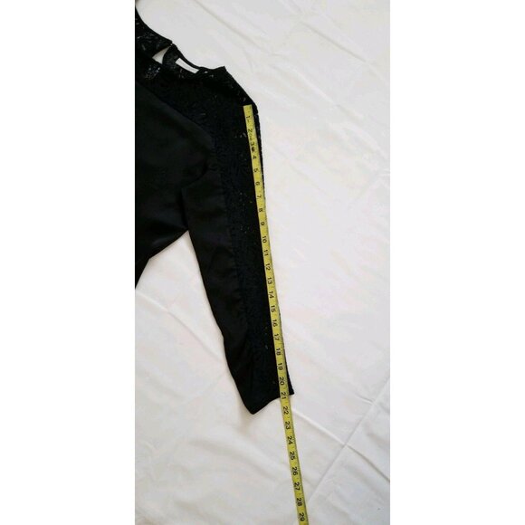 Eva Mendes New York & Co. Women’s Black Lace Long Sleeve Top Blouse Size Small - Picture 9 of 10